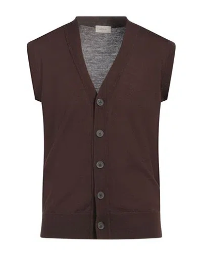 Altea Man Cardigan Dark Brown Size L Virgin Wool
