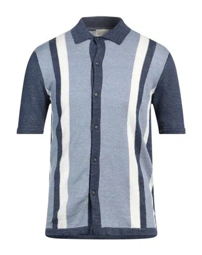 Altea Man Cardigan Light Blue Size S Linen, Cotton