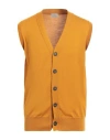 Altea Man Cardigan Marigold Size L Virgin Wool In Yellow
