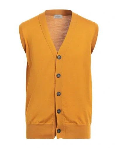 Altea Man Cardigan Marigold Size L Virgin Wool In Yellow