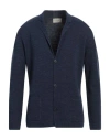 Altea Man Cardigan Midnight Blue Size L Linen, Cotton