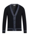 Altea Man Cardigan Midnight Blue Size S Cotton, Linen In Blue