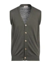 Altea Man Cardigan Military Green Size M Linen, Cotton