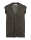 Altea Man Cardigan Military Green Size M Linen, Cotton In Green