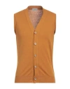 Altea Man Cardigan Marigold Size S Linen, Cotton In Yellow