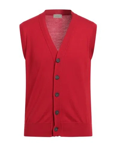 Altea Man Cardigan Red Size L Virgin Wool