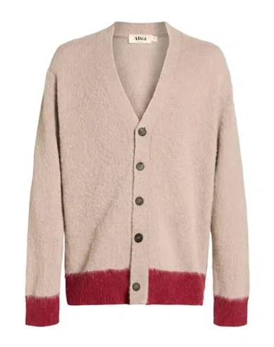 Altea Man Cardigan Taupe Size Xl Alpaca Wool, Polyamide, Virgin Wool In Pink