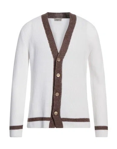 Altea Man Cardigan White Size M Cotton, Linen