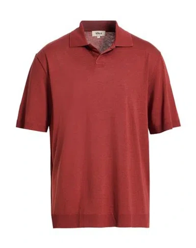 Altea Man Polo Shirt Chocolate Brown Size Xxl Lyocell, Cotton In Red