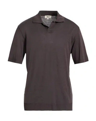 Altea Man Polo Shirt Dark Brown Size Xxl Lyocell, Cotton