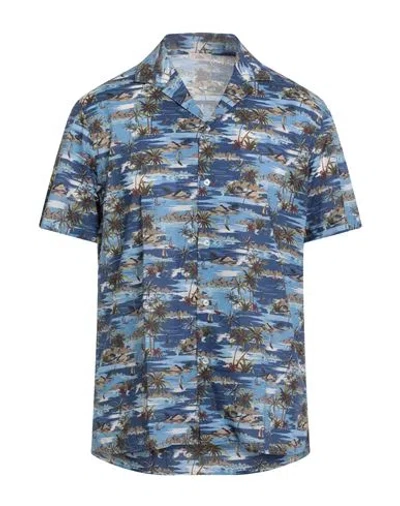 Altea Man Shirt Blue Size L Cotton In Multi