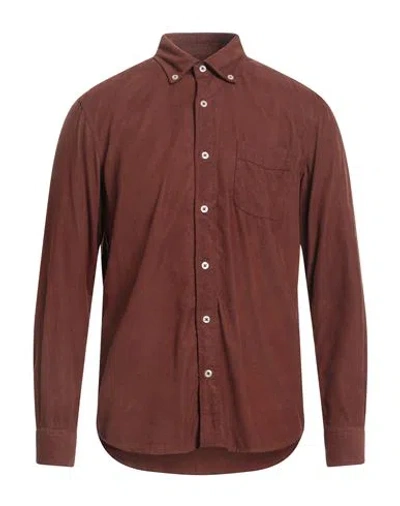 Altea Man Shirt Brown Size L Cotton