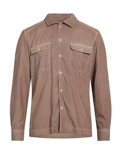 Altea Man Shirt Camel Size M Cotton In Beige