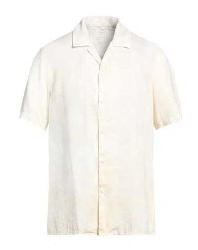Altea Man Shirt Ivory Size L Linen In White
