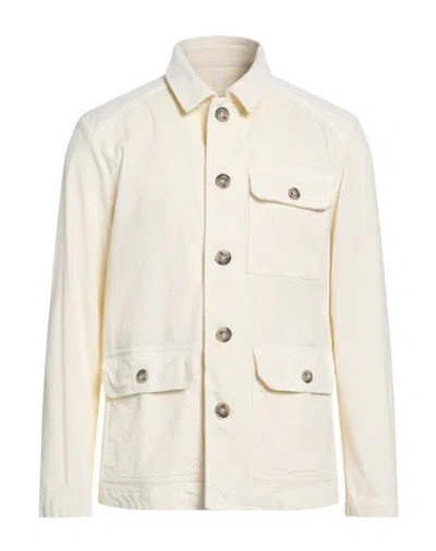 Altea Man Shirt Ivory Size M Cotton, Elastane In Neutral