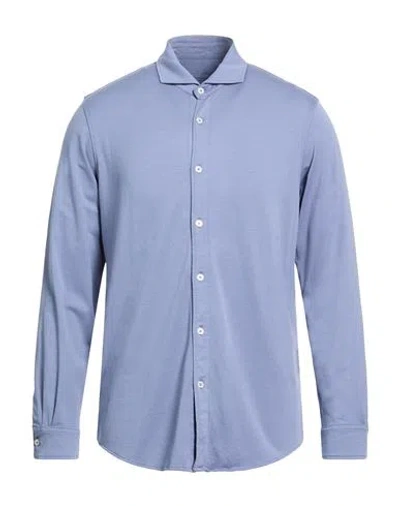 Altea Man Shirt Ivory Size Xxl Cotton, Elastane In Blue
