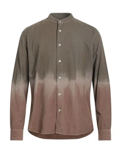 Altea Man Shirt Khaki Size M Cotton In Beige
