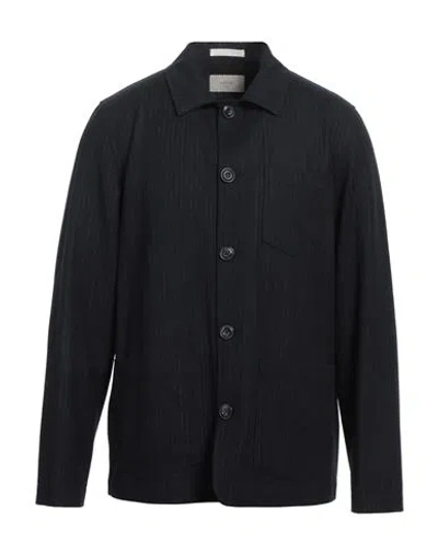 Altea Man Shirt Midnight Blue Size L Wool, Elastane