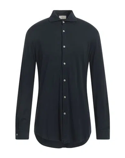 Altea Man Shirt Midnight Blue Size S Cotton, Cashmere