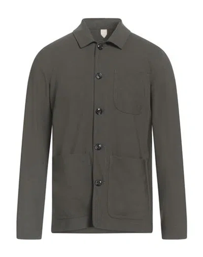 Altea Man Shirt Military Green Size L Virgin Wool, Elastane In Gray