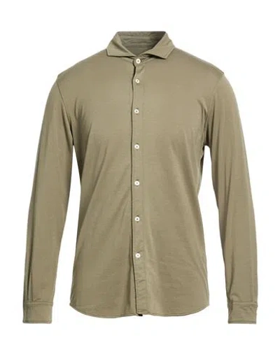 Altea Man Shirt Military Green Size M Cotton, Elastane