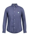 Altea Man Shirt Navy Blue Size Xxl Linen