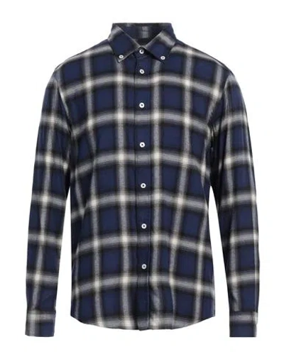 Altea Man Shirt Navy Size L Cotton, Modal