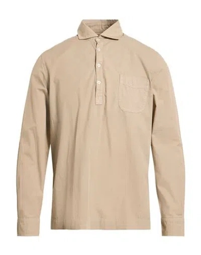 Altea Man Shirt Sand Size M Cotton In Brown