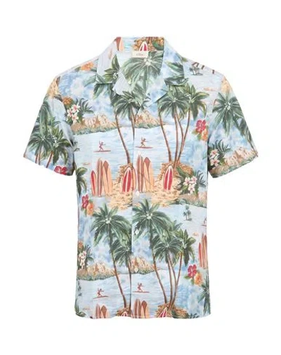 Altea Man Shirt Sky Blue Size S Cotton In Animal Print