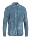 Altea Man Shirt Slate Blue Size L Cotton In Blue
