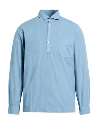 Altea Man Shirt Slate Blue Size L Cotton