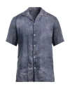 Altea Man Shirt Slate Blue Size S Linen