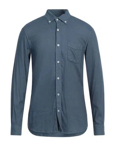 Altea Man Shirt Slate Blue Size S Modal, Cotton