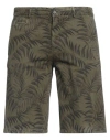 Altea Man Shorts & Bermuda Shorts Military Green Size 40 Linen, Cotton In Green