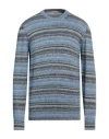 Altea Man Sweater Azure Size L Cotton, Polyester In Blue