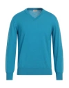 Altea Man Sweater Azure Size L Virgin Wool In Blue