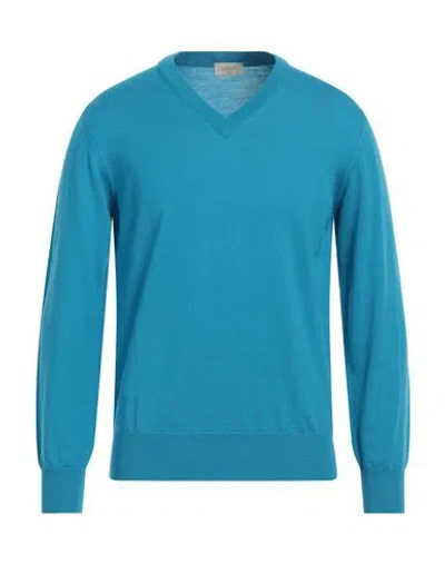 Altea Man Sweater Azure Size L Virgin Wool In Blue