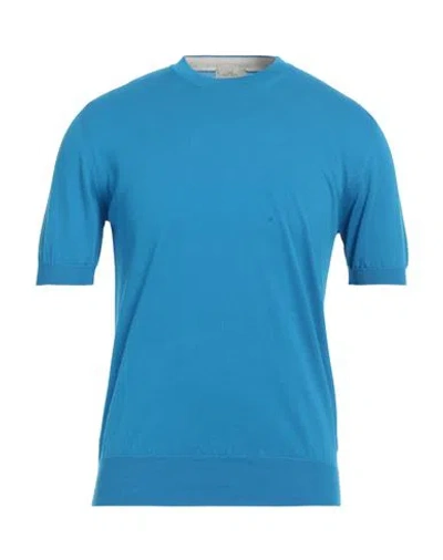 Altea Man Sweater Azure Size M Cotton In Blue