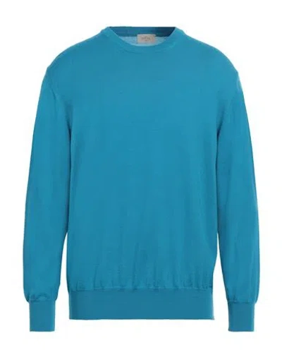 Altea Man Sweater Azure Size M Virgin Wool In Blue