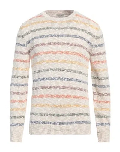 Altea Awning Striped Crew-neck Sweater In Beige