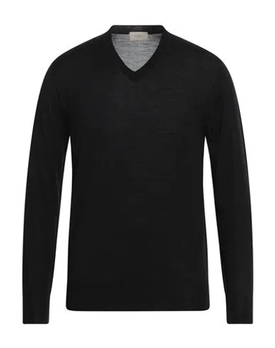 Altea Man Sweater Black Size L Virgin Wool In Black