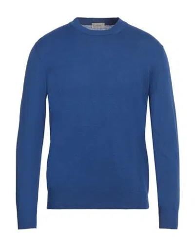 Altea Man Sweater Blue Size L Linen, Cotton In Blue