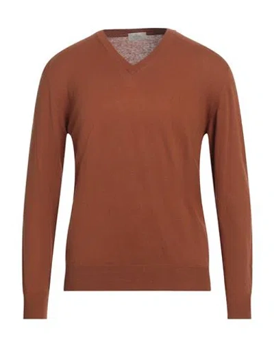 Altea Man Sweater Brown Size M Linen, Cotton