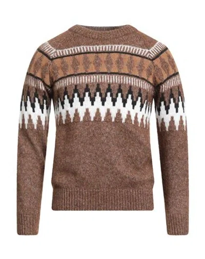 Altea Man Sweater Brown Size Xxl Alpaca Wool, Cotton, Virgin Wool
