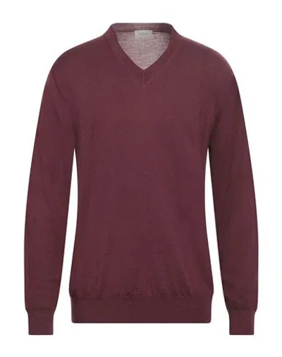 Altea Man Sweater Burgundy Size M Virgin Wool In Red
