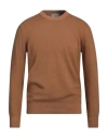 Altea Man Sweater Camel Size L Virgin Wool In Beige