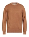 Altea Man Sweater Camel Size L Virgin Wool In Beige