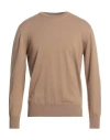Altea Man Sweater Camel Size L Virgin Wool In Beige
