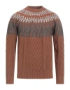 Altea Man Sweater Camel Size Xl Virgin Wool, Cashmere, Mohair Wool In Brown