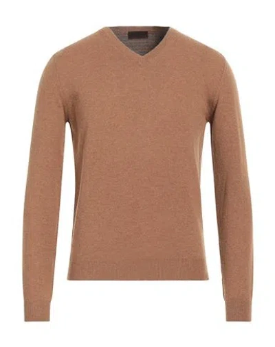Altea Man Sweater Camel Size Xs Virgin Wool In Brown